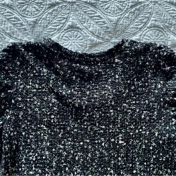 Loft Floral Popcorn Knit Long Twist Sleeve Top Blouse Size S NWOT - Picture 11 of 12